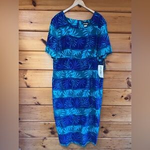 NWT VTG John Philips 24W Tropical Floral Multi Color Square Neck Short Sleeve